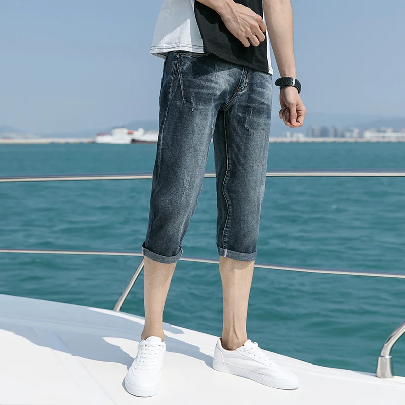 Summer Men Thin Denim Calf-Length Pants Straight Slim Retro Casual Shorts Fashion Zipper Blue Beach Shorts Hot Pants Male 28-38
Summer Men Thin Denim Calf-Length Pants Straight Slim Retro Casual Shorts Fashion Zipper Blue Beach Shorts Hot Pants Male 28-38