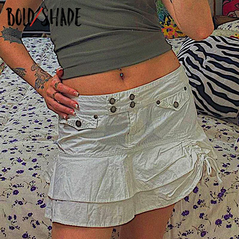 Bold Shade Goblincore Grunge 90s Mini Skirt Solid Ruffles Trim Drawstring Low Waist Skirts Women Bodycon Streetewar Retro Outfit
Bold Shade Goblincore Grunge 90s Mini Skirt Solid Ruffles Trim Drawstring Low Waist Skirts Women Bodycon Streetewar Retro Outfit