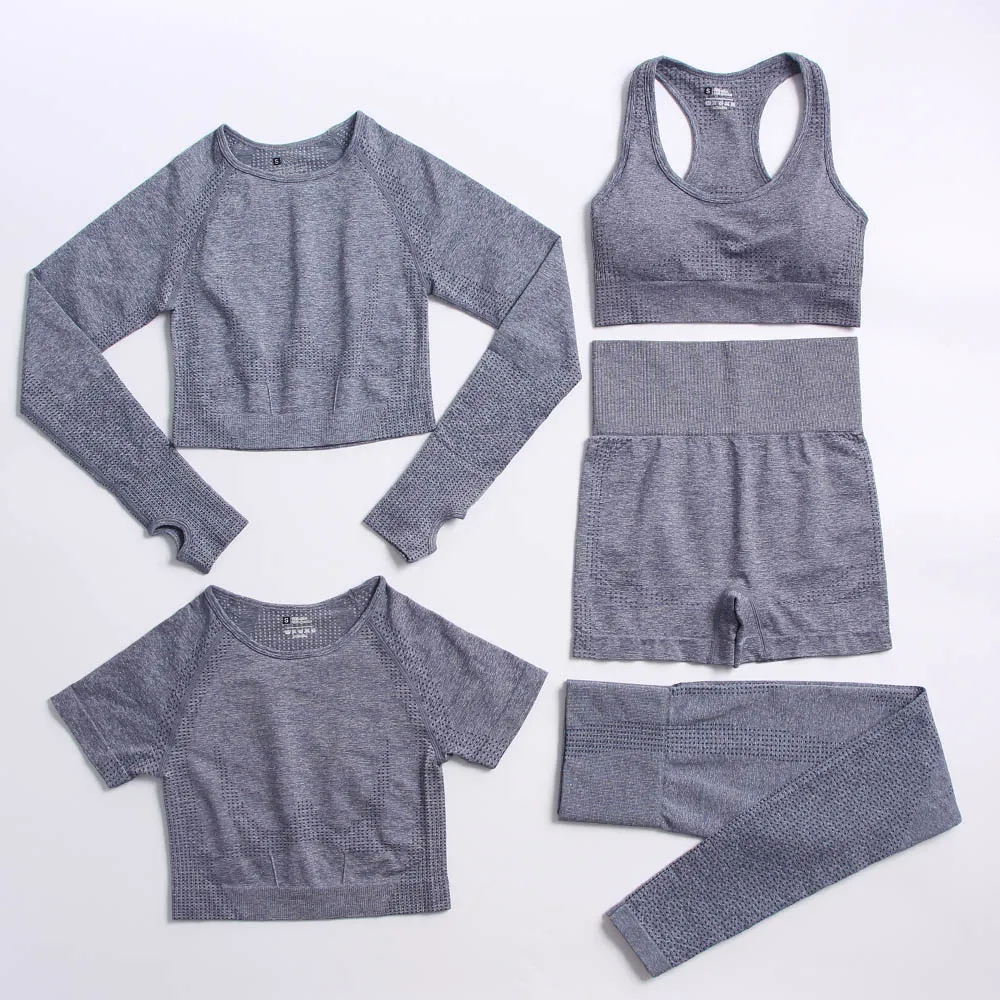Bule Gray Seamless Yoga Set Workout Sportswear Gym Clothing Fitness Long Sleeve High Waist Leggings Sports Women Fitness Suits
Bule Gray Seamless Yoga Set Workout Sportswear Gym Clothing Fitness Long Sleeve High Waist Leggings Sports Women Fitness Suits