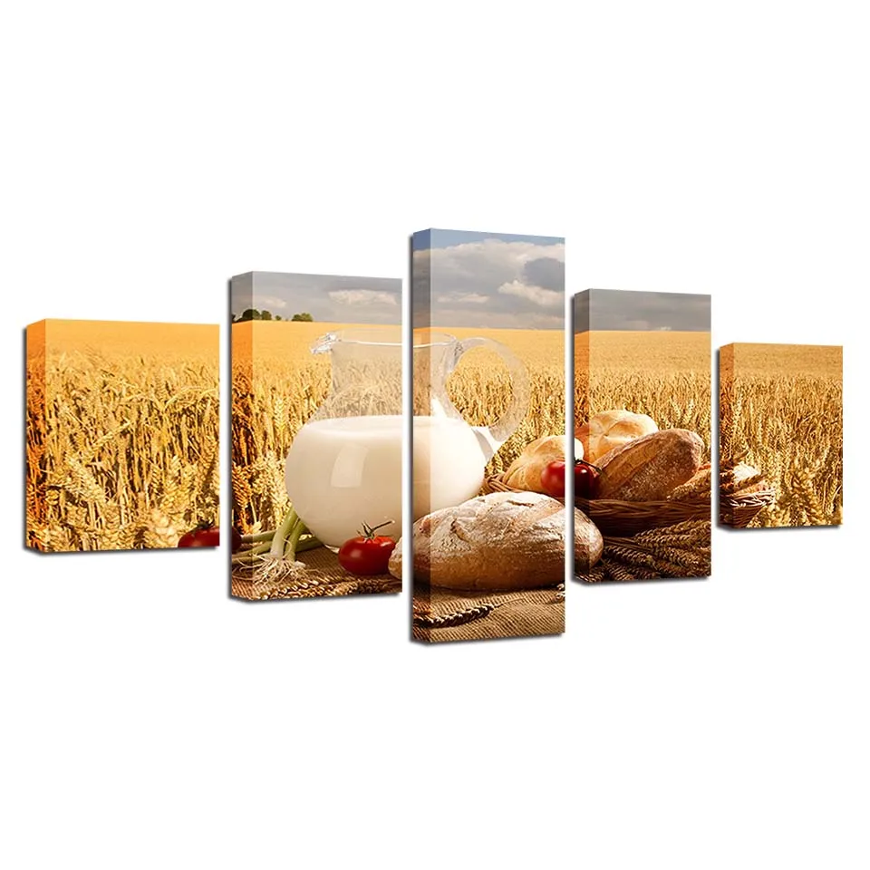 HD Modern Wall Art Posters Pictures Home Decoration 5 Panel Straw Milk Bread Living Room Printed Painting On Canvas Frame
HD Modern Wall Art Posters Pictures Home Decoration 5 Panel Straw Milk Bread Living Room Printed Painting On Canvas Frame