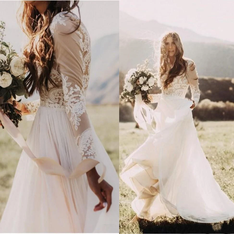 Simple Bohemian Beach Wedding Dresses Country Long Sleeves Bridal Gowns Floor Length Summer Boho Hippie Western Wedding Gowns
Simple Bohemian Beach Wedding Dresses Country Long Sleeves Bridal Gowns Floor Length Summer Boho Hippie Western Wedding Gowns