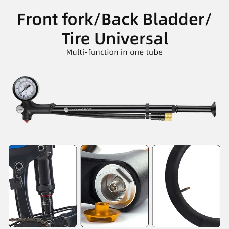 Mountain Bike High Pressure Fork/shock Pump 120Psi Schrader-Presta Valve For Pumping Up Air Sprung Suspension Forks/rear Shox's
Mountain Bike High Pressure Fork/shock Pump 120Psi Schrader-Presta Valve For Pumping Up Air Sprung Suspension Forks/rear Shox's