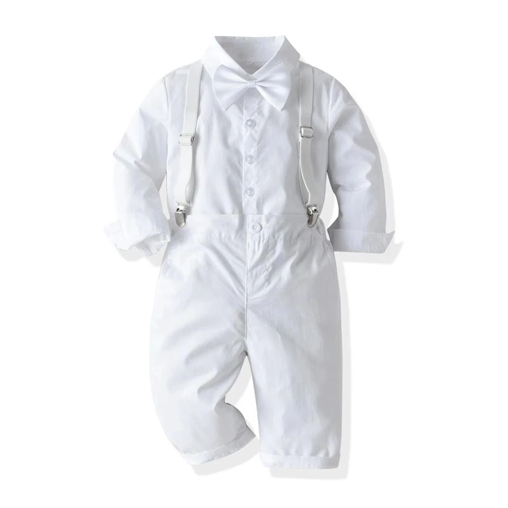 Autumn Toddler Boys Suit Set White Long Sleeve Kids Clothes Baptism Dress Shirt Bib Pants Solid Party Wedding Handsome Toddler
Autumn Toddler Boys Suit Set White Long Sleeve Kids Clothes Baptism Dress Shirt Bib Pants Solid Party Wedding Handsome Toddler