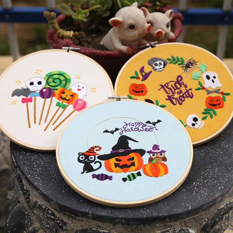1Pcs Embroidery Kit Hoop DIY Halloween Decoration Pattern Cross Stitch Punch Threads Needle Kit for Beginners
1Pcs Embroidery Kit Hoop DIY Halloween Decoration Pattern Cross Stitch Punch Threads Needle Kit for Beginners
