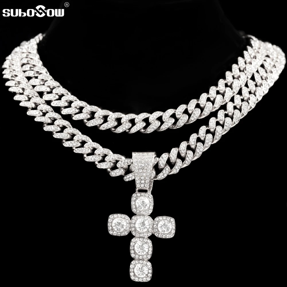 Hip Hop Men Women Cross Pendant Necklace With Iced Out Bling 13mm Crystal Cuban Chain Choker Necklaces 2022 Fashion Rock Jewelry
Hip Hop Men Women Cross Pendant Necklace With Iced Out Bling 13mm Crystal Cuban Chain Choker Necklaces 2022 Fashion Rock Jewelry