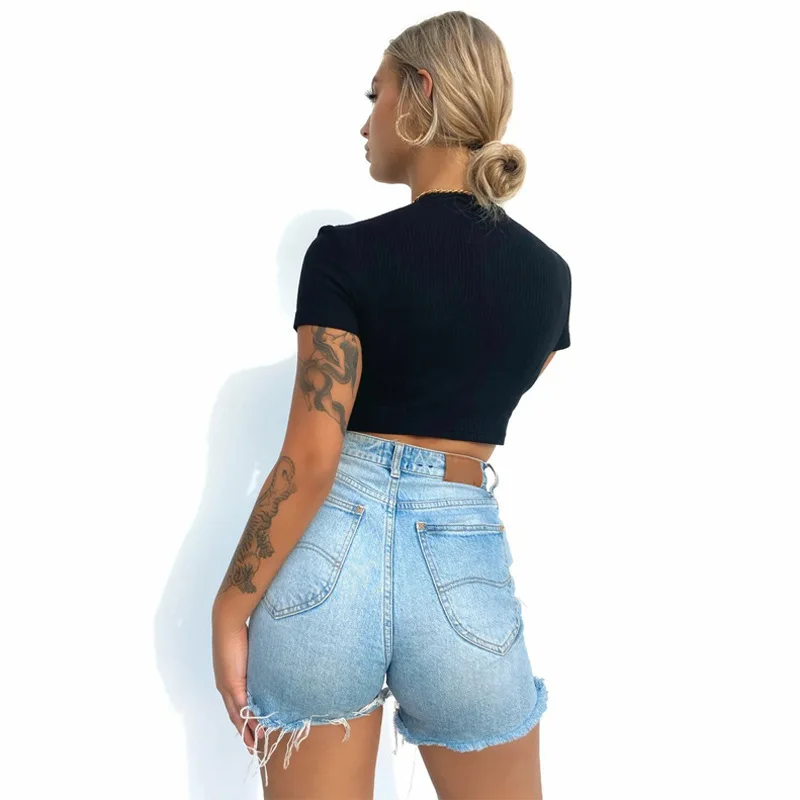 2020 short sleeve zipper bodycon sexy tops summer autumn women fashion streetwear outfits pure T-shirts streetwear female
2020 short sleeve zipper bodycon sexy tops summer autumn women fashion streetwear outfits pure T-shirts streetwear female