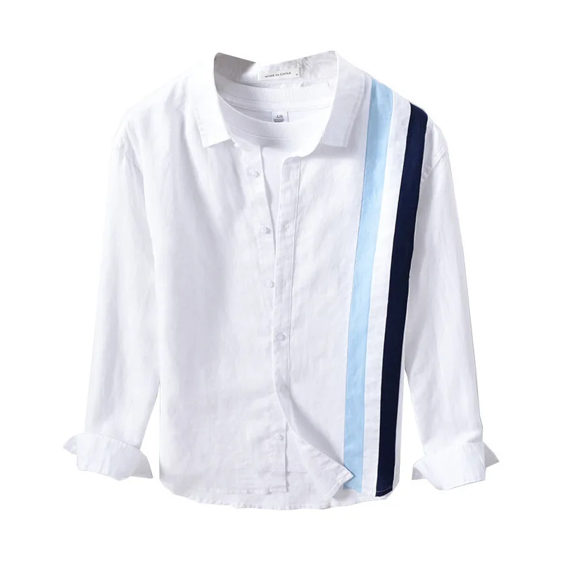 2021 Handsome Man Striped Linen Shirt Long Sleeve Trendy Casual Loose Outer Wear Cotton and Linen Shirt
2021 Handsome Man Striped Linen Shirt Long Sleeve Trendy Casual Loose Outer Wear Cotton and Linen Shirt