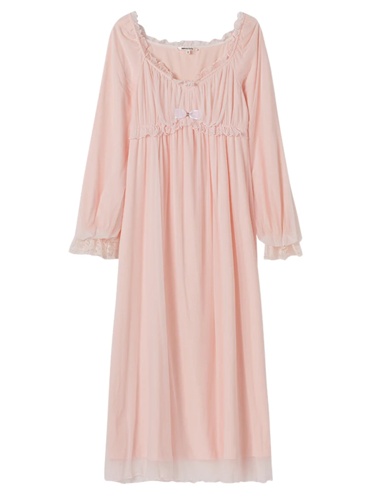 Women's Spring and Summer New Princess Nightgown Thin Long Sleeve Long Nightdress Lace Sexy Palace Style Fairy Sleepwear
Women's Spring and Summer New Princess Nightgown Thin Long Sleeve Long Nightdress Lace Sexy Palace Style Fairy Sleepwear