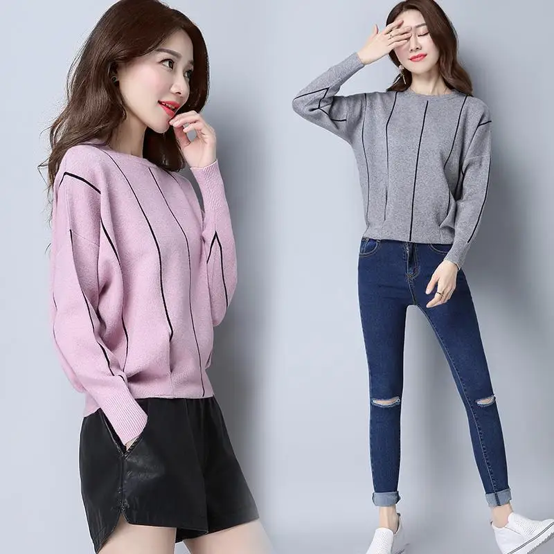 Fashion O-Neck Women Sweater 2023 Spring Autumn New Style Stripe Long Sleeve Pullovers Casual Short Female Sweater X719
Fashion O-Neck Women Sweater 2023 Spring Autumn New Style Stripe Long Sleeve Pullovers Casual Short Female Sweater X719