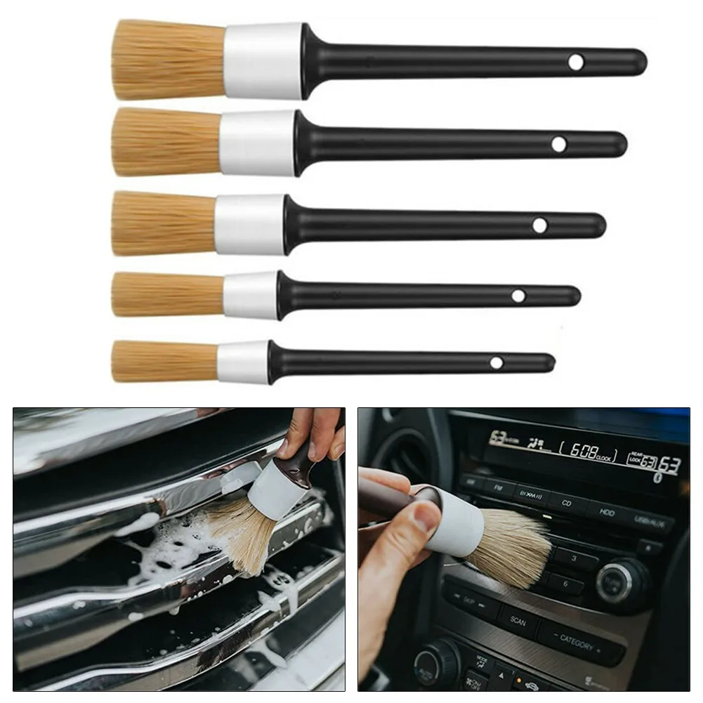 5PCS Soft Boar Hair Bristle Auto Detailing Brush Set For Car Cleaning Wheels Sponges Cloths Brushes
5PCS Soft Boar Hair Bristle Auto Detailing Brush Set For Car Cleaning Wheels Sponges Cloths Brushes