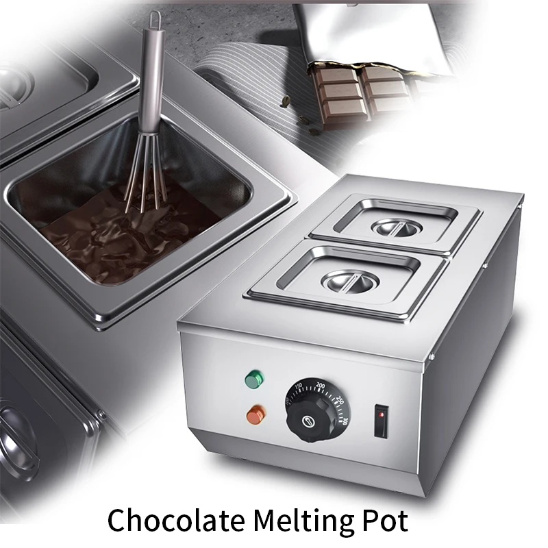 

Chocolate melting pots commercial double hot chocolate dipping melting machine cylinder electric warmer melter 2 Lattices