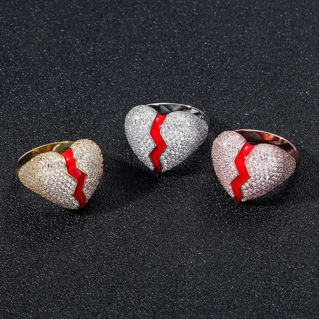 Mens Rings Hip Hop Jewelry Gold Silver Color High-quality Micro-pave In The Shape of A Love Heart
Mens Rings Hip Hop Jewelry Gold Silver Color High-quality Micro-pave In The Shape of A Love Heart