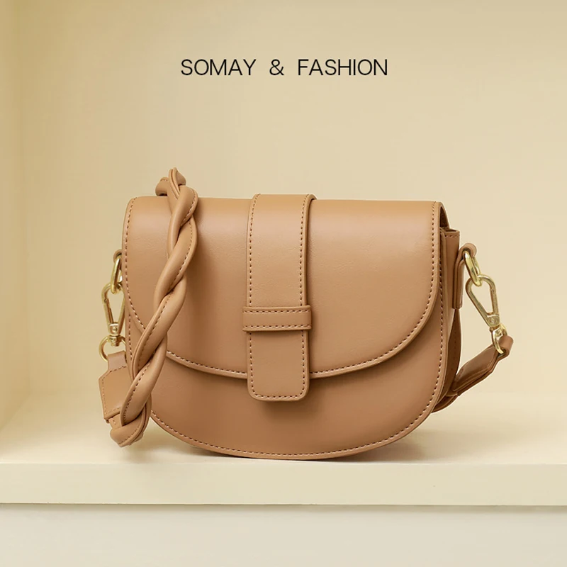 

Brand Design Small Shoulder Bags For Women Simple Solid Color Pu Leather Crossbody Bag Top Quality Messenger Bag Female Handbags