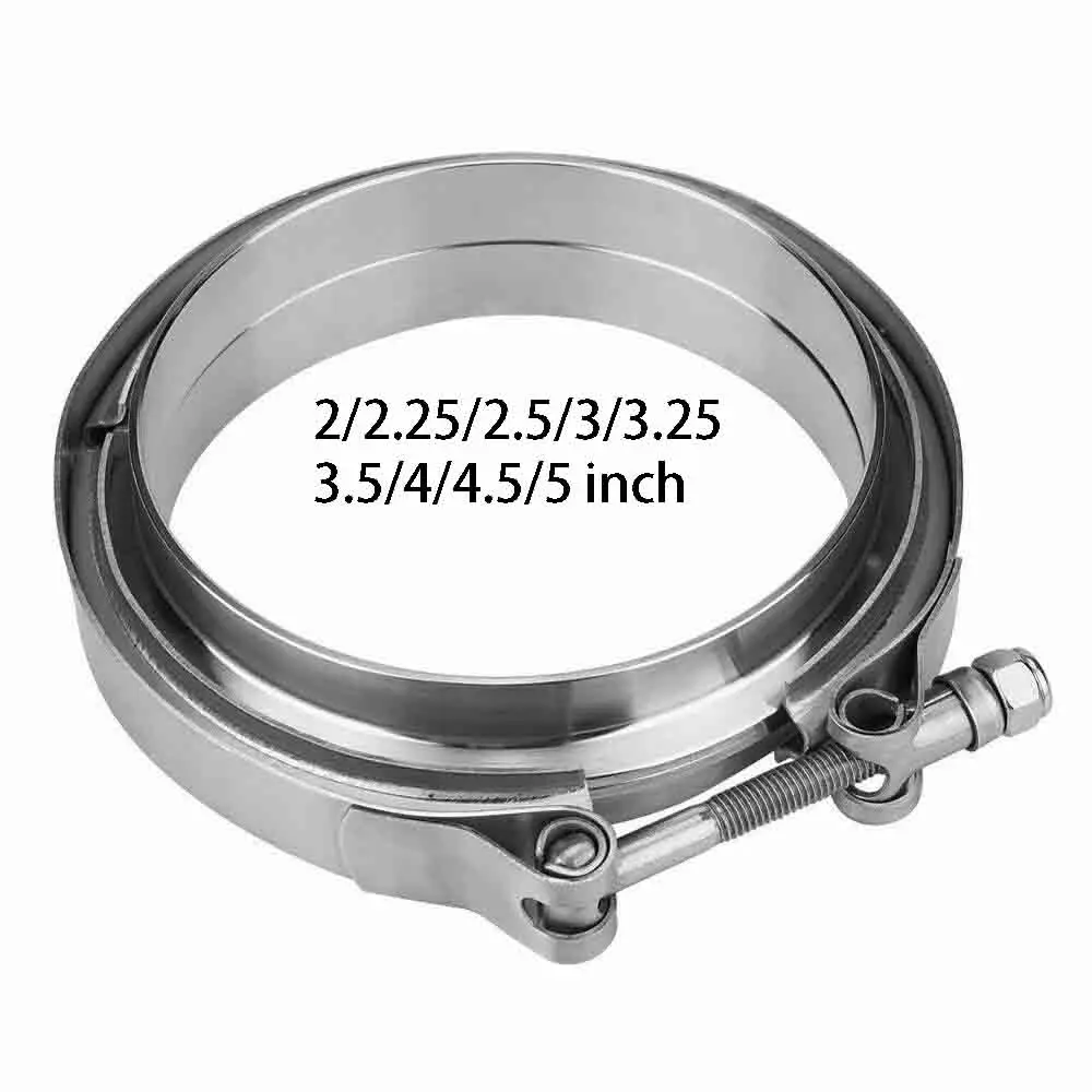 

Stainless Steel with Male/Female Flange 2/2.25/2.5/3/3.25/3.5/4/4.5/5 inch Downpipes Pipe Turbo Exhaust V-Band V Clamps Kits