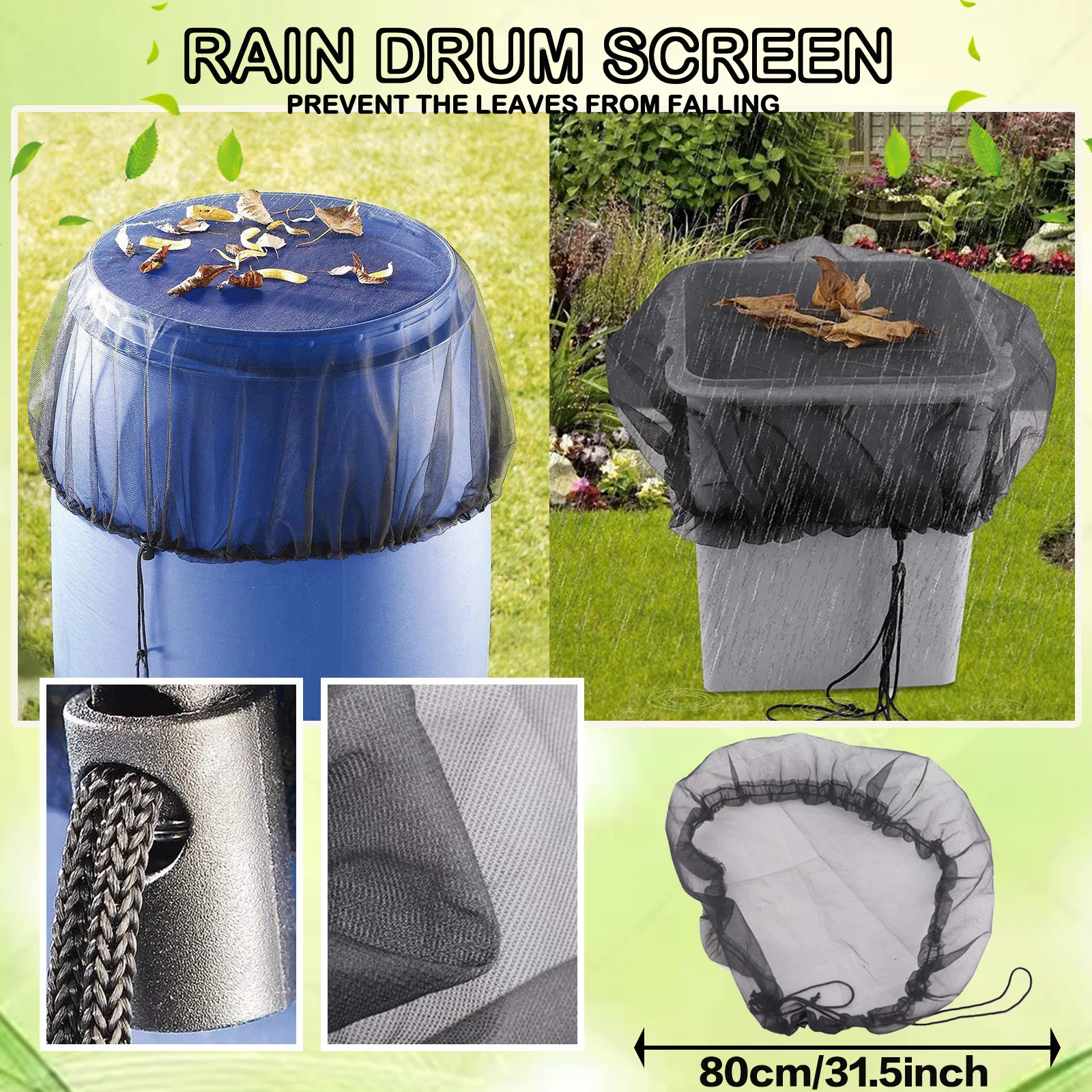 Outdoor Mesh Cover Netting for Rain Barrels PE Water Collection Buckets Tank Rain Harvesting Tool Protector Garden Acces
Outdoor Mesh Cover Netting for Rain Barrels PE Water Collection Buckets Tank Rain Harvesting Tool Protector Garden Acces