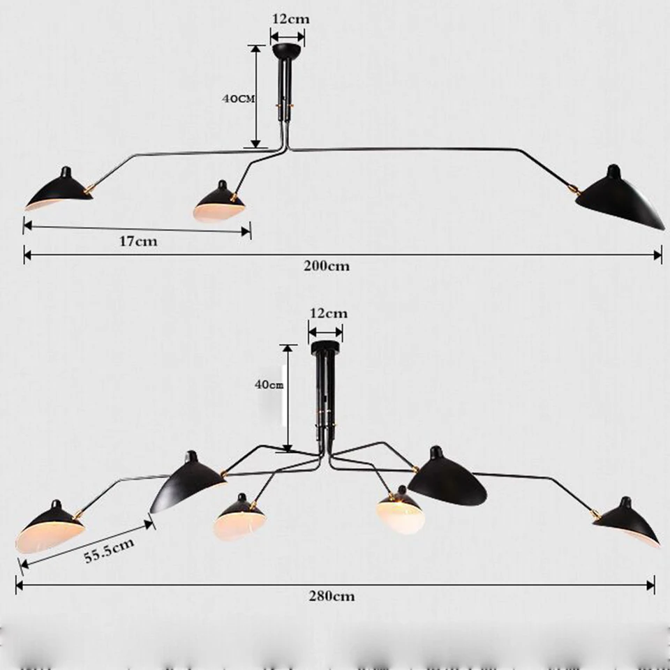 Retro Serge Mouille Pendant Lights Nordic Industrial Simple LED Spider adjustable Lamp Living Bedroom Luminaire Industrial Lamp
Retro Serge Mouille Pendant Lights Nordic Industrial Simple LED Spider adjustable Lamp Living Bedroom Luminaire Industrial Lamp