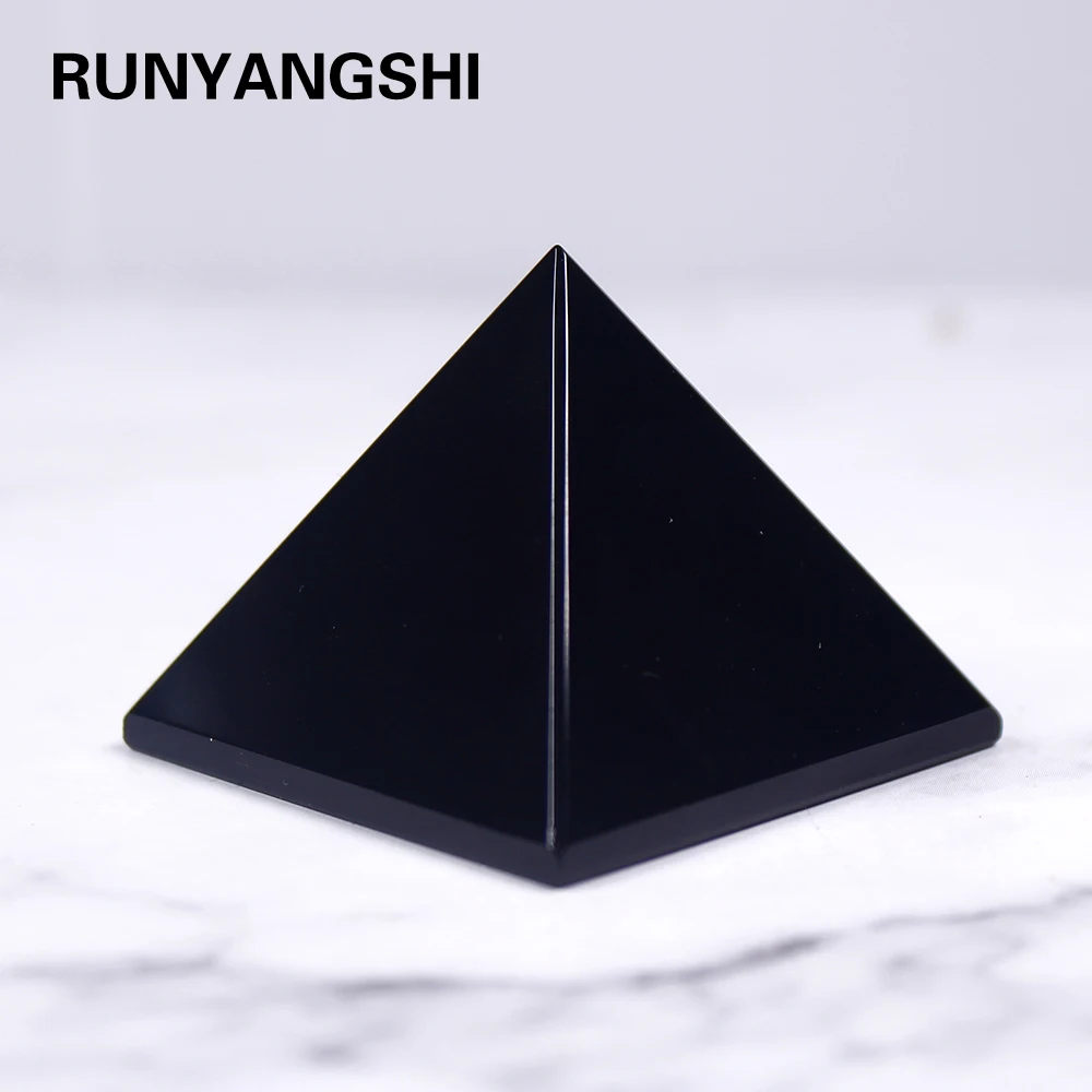 Runyangshi Pyramid Healing Crystal Crafts Black Natural Obsidian Quartz Crystal Home Decor Beautiful Lustrous Surface Stones
Runyangshi Pyramid Healing Crystal Crafts Black Natural Obsidian Quartz Crystal Home Decor Beautiful Lustrous Surface Stones