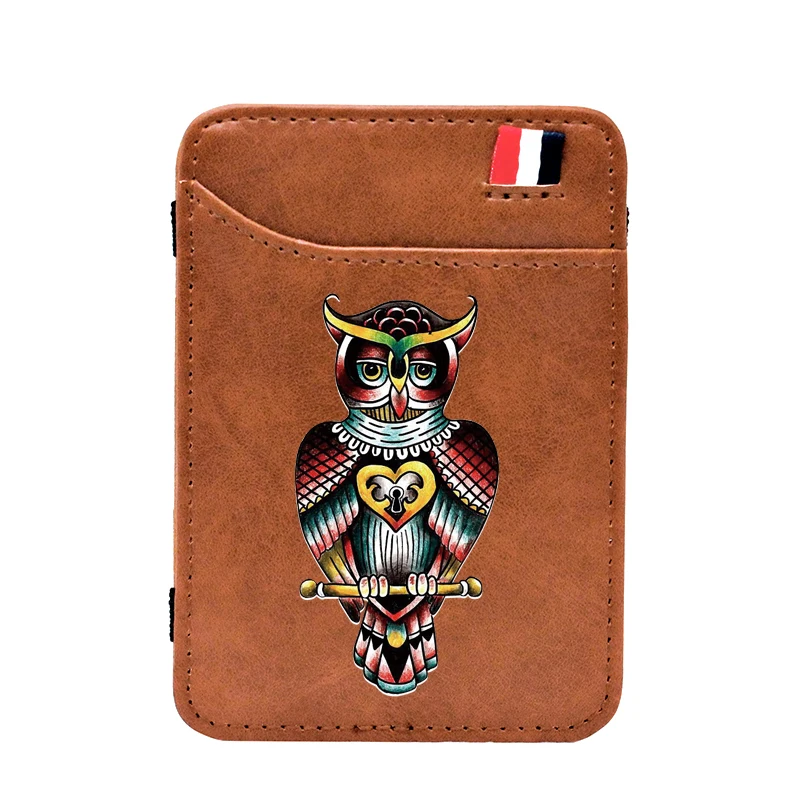 Antique Brown Leather Mysterious Owl Printing Magic Wallet Men Women Mini Thin Money Clips Credit Card Holder Purse
Antique Brown Leather Mysterious Owl Printing Magic Wallet Men Women Mini Thin Money Clips Credit Card Holder Purse