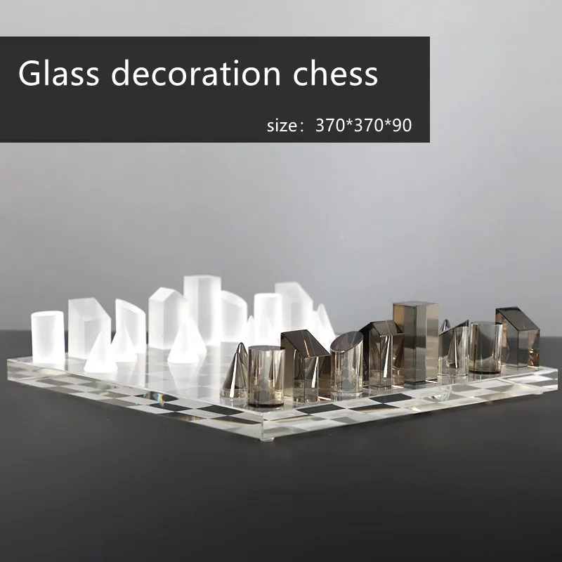 European style light luxury frosted crystal chess board, model room living room desktop decoration ornaments
European style light luxury frosted crystal chess board, model room living room desktop decoration ornaments