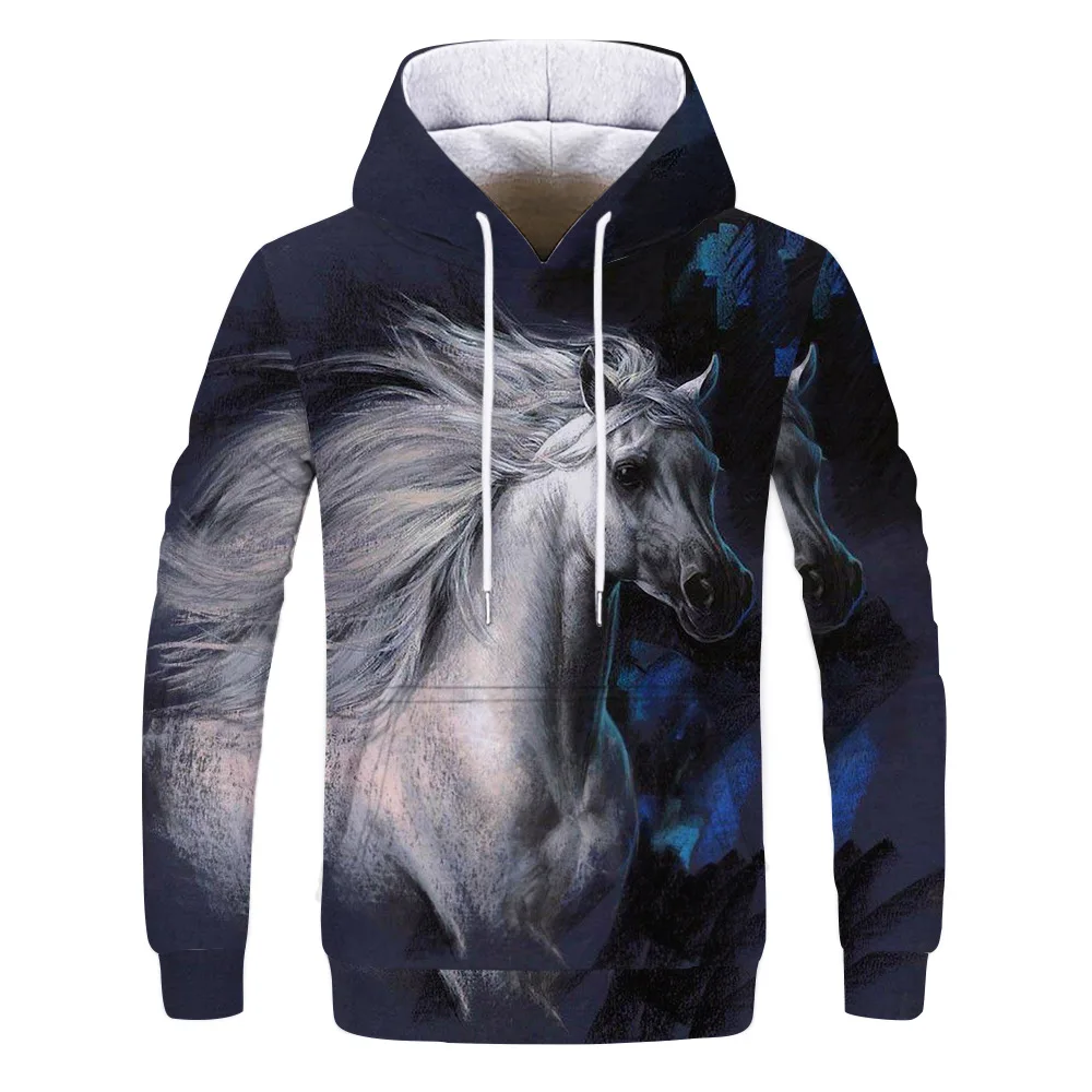 New horse print 3D-printed hoodie for men's fashion coat 
New horse print 3D-printed hoodie for men's fashion coat