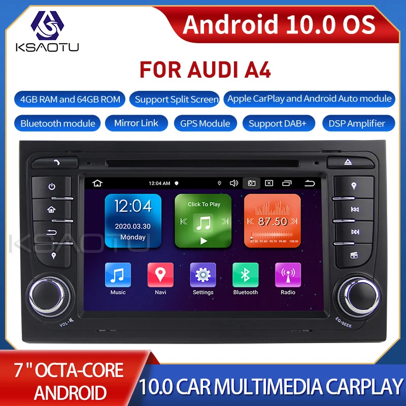 KSAOTU 7078 7 "8-ядерный Android 10,0 автомобильное стерео Carplay DSP DAB + GPS WiFi USB DVB-T 4G TPMS Canbus OBD2 для AUDI A4
KSAOTU 7078 7 "8-ядерный Android 10,0 автомобильное стерео Carplay DSP DAB + GPS WiFi USB DVB-T 4G TPMS Canbus OBD2 для AUDI A4