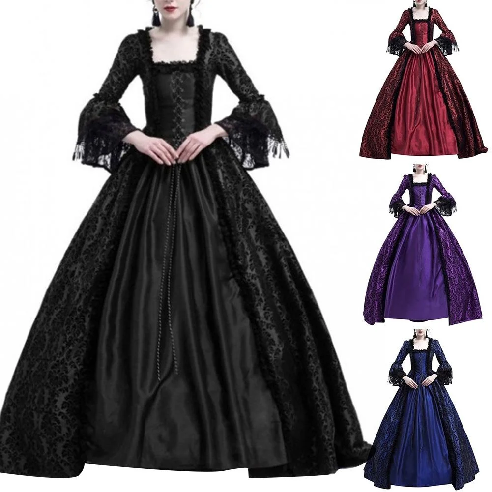HOT SALES Vintage Dress Women Medieval Renaissance Queen Ball Gown Bell Sleeve Maxi Dress Halloween Costume for Halloween
HOT SALES Vintage Dress Women Medieval Renaissance Queen Ball Gown Bell Sleeve Maxi Dress Halloween Costume for Halloween
