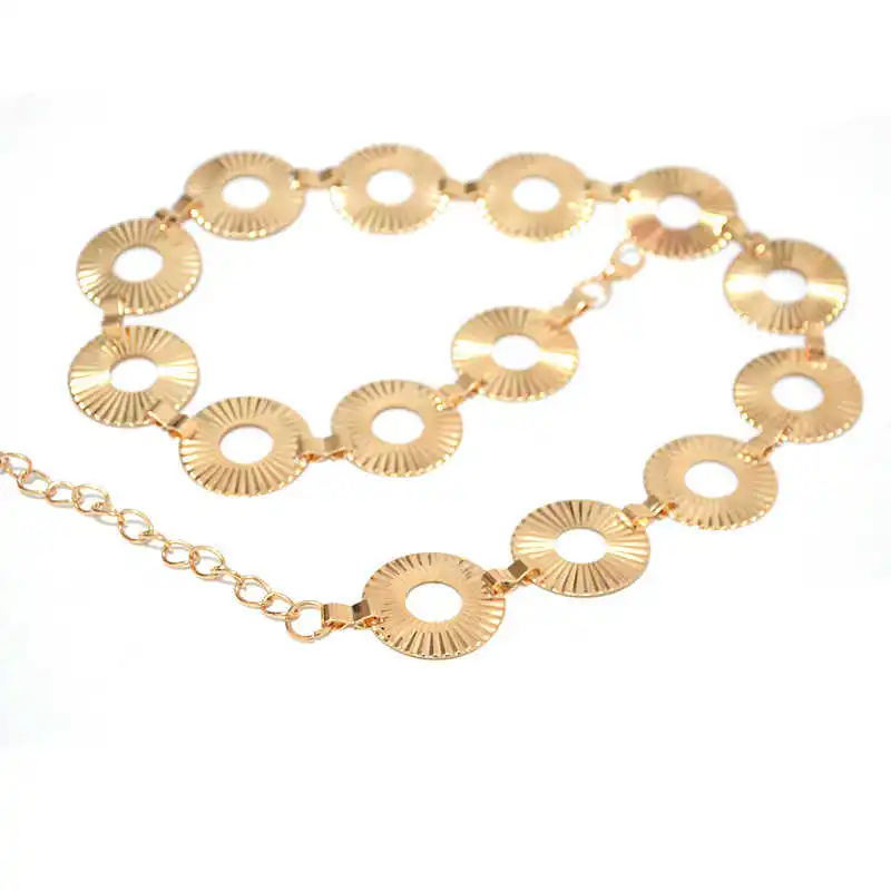 Gold Chain Fashion Ladies Belt Beautiful Elegant Women's Fashion Metal Disc Decoration Waist Chain Belt
Gold Chain Fashion Ladies Belt Beautiful Elegant Women's Fashion Metal Disc Decoration Waist Chain Belt