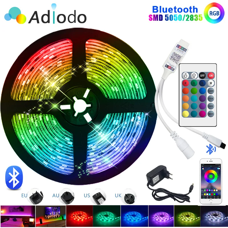 Bluetooth LED Strip Light RGB 5050 SMD 2835 Flexible Ribbon Fita Led Light Strip RGB 5M 10M 15M Tape Diode DC12V 60LED/M+Adapter
Bluetooth LED Strip Light RGB 5050 SMD 2835 Flexible Ribbon Fita Led Light Strip RGB 5M 10M 15M Tape Diode DC12V 60LED/M+Adapter