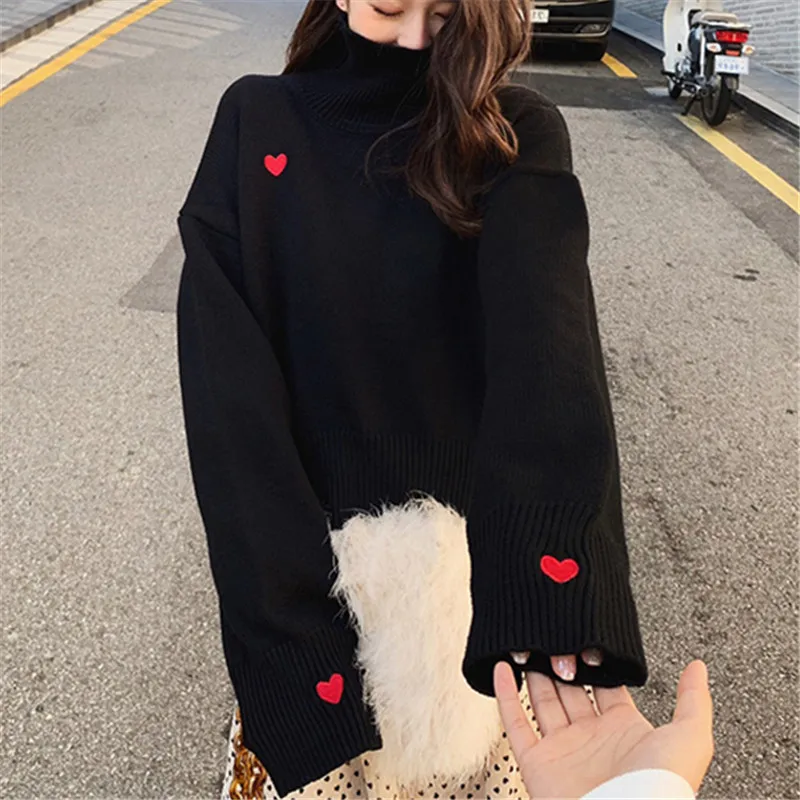 Turtleneck Sweater Women Bottoming Knitted Tops Embroidery Sweet Fall 2021 Women Clothing Fashion Loose Long Sleeve Sweaters
Turtleneck Sweater Women Bottoming Knitted Tops Embroidery Sweet Fall 2021 Women Clothing Fashion Loose Long Sleeve Sweaters