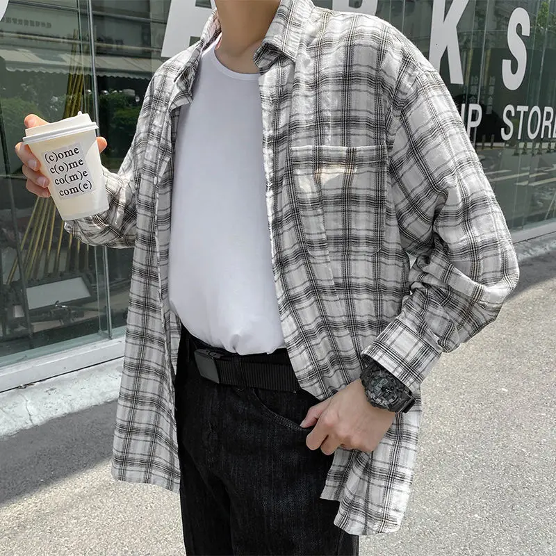 Spring Summer Linen Shirt Men's Fashion Retro Casual Plaid Shirt Men Streetwear Korean Loose Long Sleeve Shirts Mens M-XL 
Spring Summer Linen Shirt Men's Fashion Retro Casual Plaid Shirt Men Streetwear Korean Loose Long Sleeve Shirts Mens M-XL