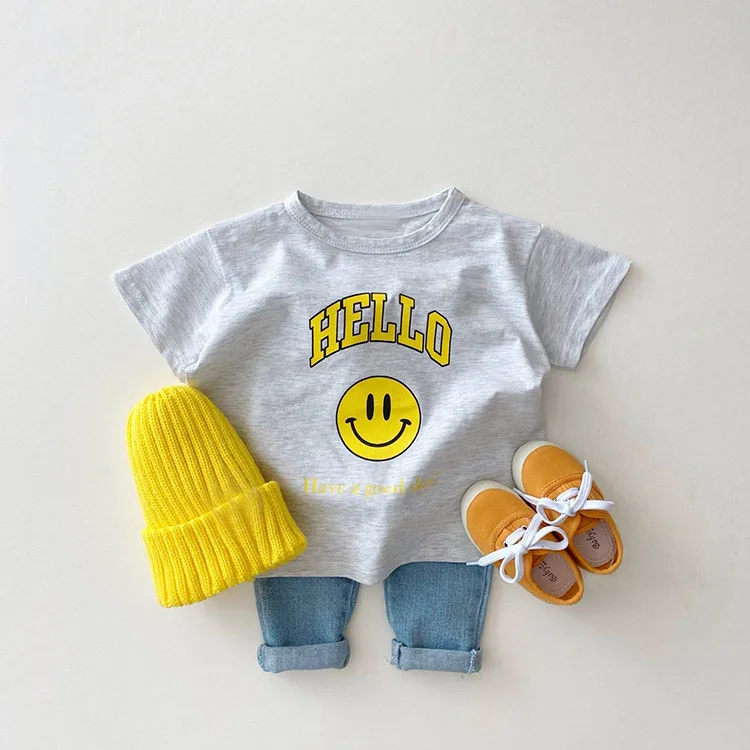 7630 Summer New Children T Shirt Loose And Comfortable Boys Clothes Smile Face Print Girl T Shirts Cotton 1-7T Kids T shirt
7630 Summer New Children T Shirt Loose And Comfortable Boys Clothes Smile Face Print Girl T Shirts Cotton 1-7T Kids T shirt