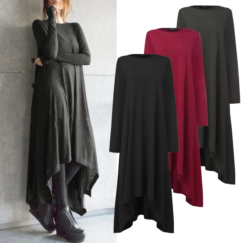 Vintage Asymmetrical Dress Women's Autumn Sundress ZANZEA 2021 Casual Long Sleeve Maxi Vestidos Female O Neck Robe
Vintage Asymmetrical Dress Women's Autumn Sundress ZANZEA 2021 Casual Long Sleeve Maxi Vestidos Female O Neck Robe