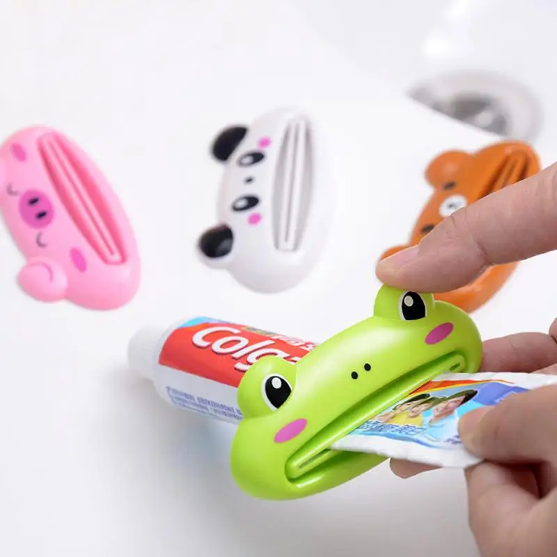 

Children Toothpaste Squeezer Kawaii Frog Cartoon Animal Kids Tooth Care Bathroom Tools Learning Brush Teeth Educational Gift