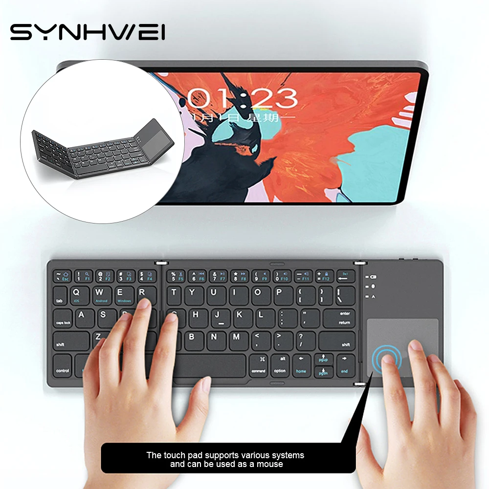 Mini Foldable Wireless Keyboard For Macbook ipad Phone Tablet For Bluetooth-compatible Keyboard and Mouse For Samsung Xiaomi PC
Mini Foldable Wireless Keyboard For Macbook ipad Phone Tablet For Bluetooth-compatible Keyboard and Mouse For Samsung Xiaomi PC