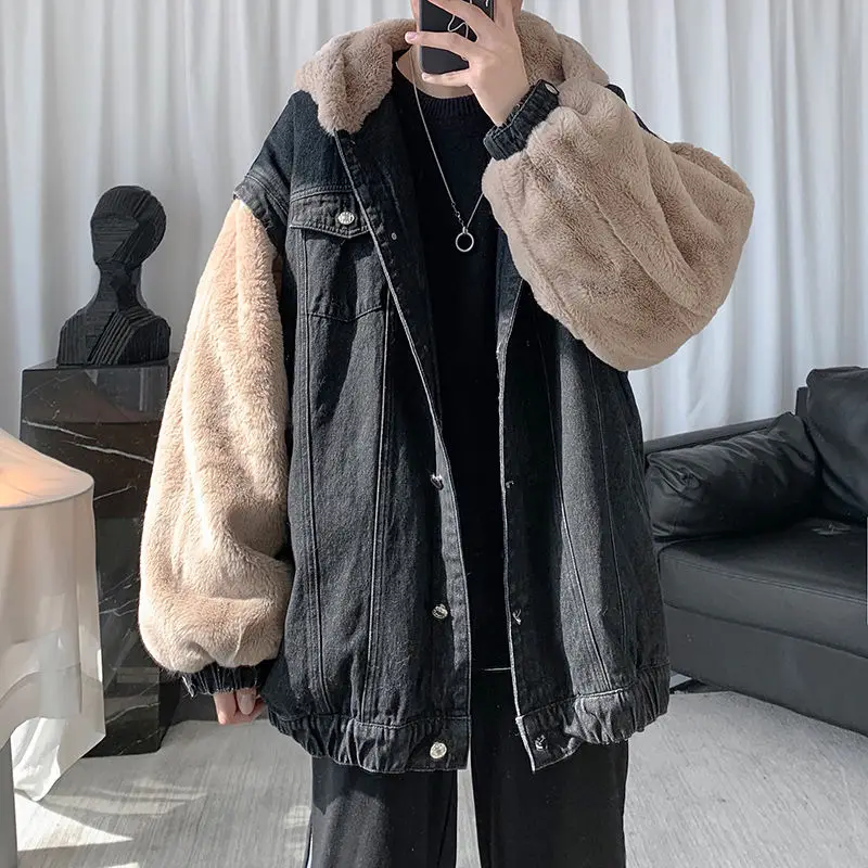 Winter Plus Velvet Thick Denim Jacket Men's Warm Fashion Retro Hooded Coat Men Streetwear Korean Loose Short Coat Mens Clothes
Winter Plus Velvet Thick Denim Jacket Men's Warm Fashion Retro Hooded Coat Men Streetwear Korean Loose Short Coat Mens Clothes