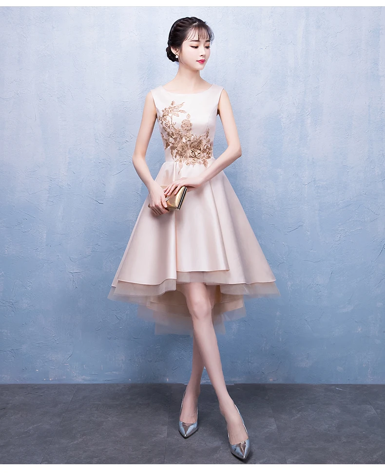 Round Neck Embroidery High Low Evening Dresses Sleeveless Women Formal Party Dress Vestido De Noite
Round Neck Embroidery High Low Evening Dresses Sleeveless Women Formal Party Dress Vestido De Noite