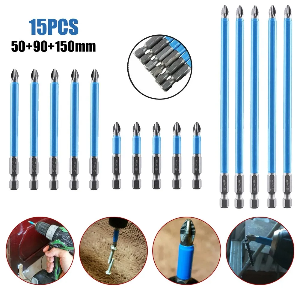 15pcs Electric Screwdriver Bit 1/4 Inch Hex Anti-Slip Magnetic PH2 Screwdriver Power Bits Set 50/90/150mm Hand Operated Tools
15pcs Electric Screwdriver Bit 1/4 Inch Hex Anti-Slip Magnetic PH2 Screwdriver Power Bits Set 50/90/150mm Hand Operated Tools
