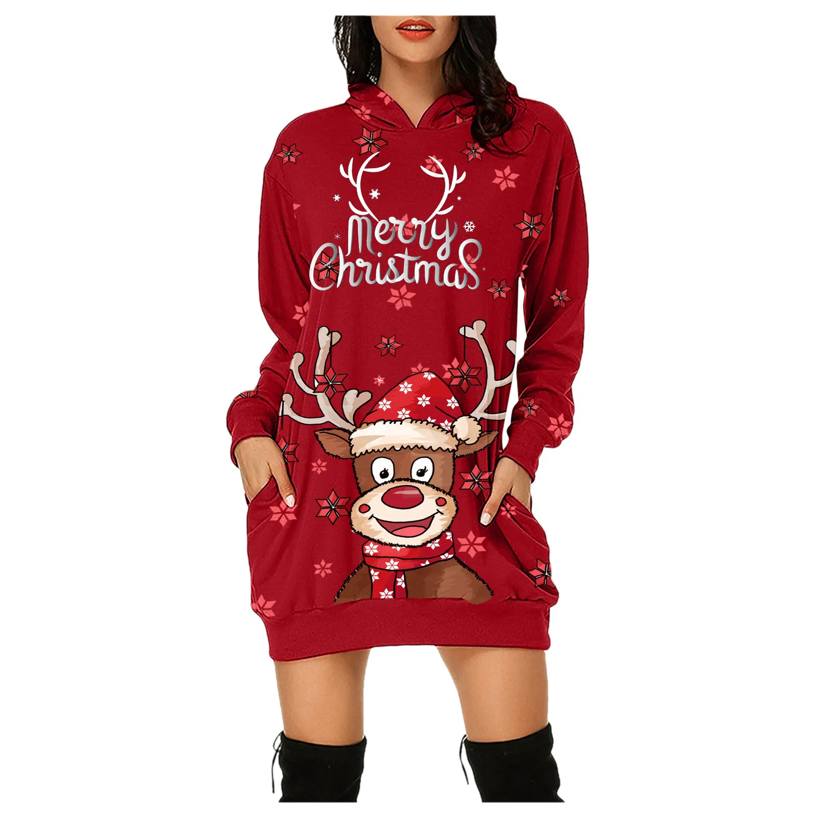 Women Christmas Print Hoodies Dress Harajuku Streetwear Elk Printed Pullover Mini Dresses Ladies autumn Party Sweatshirt Moletom
Women Christmas Print Hoodies Dress Harajuku Streetwear Elk Printed Pullover Mini Dresses Ladies autumn Party Sweatshirt Moletom