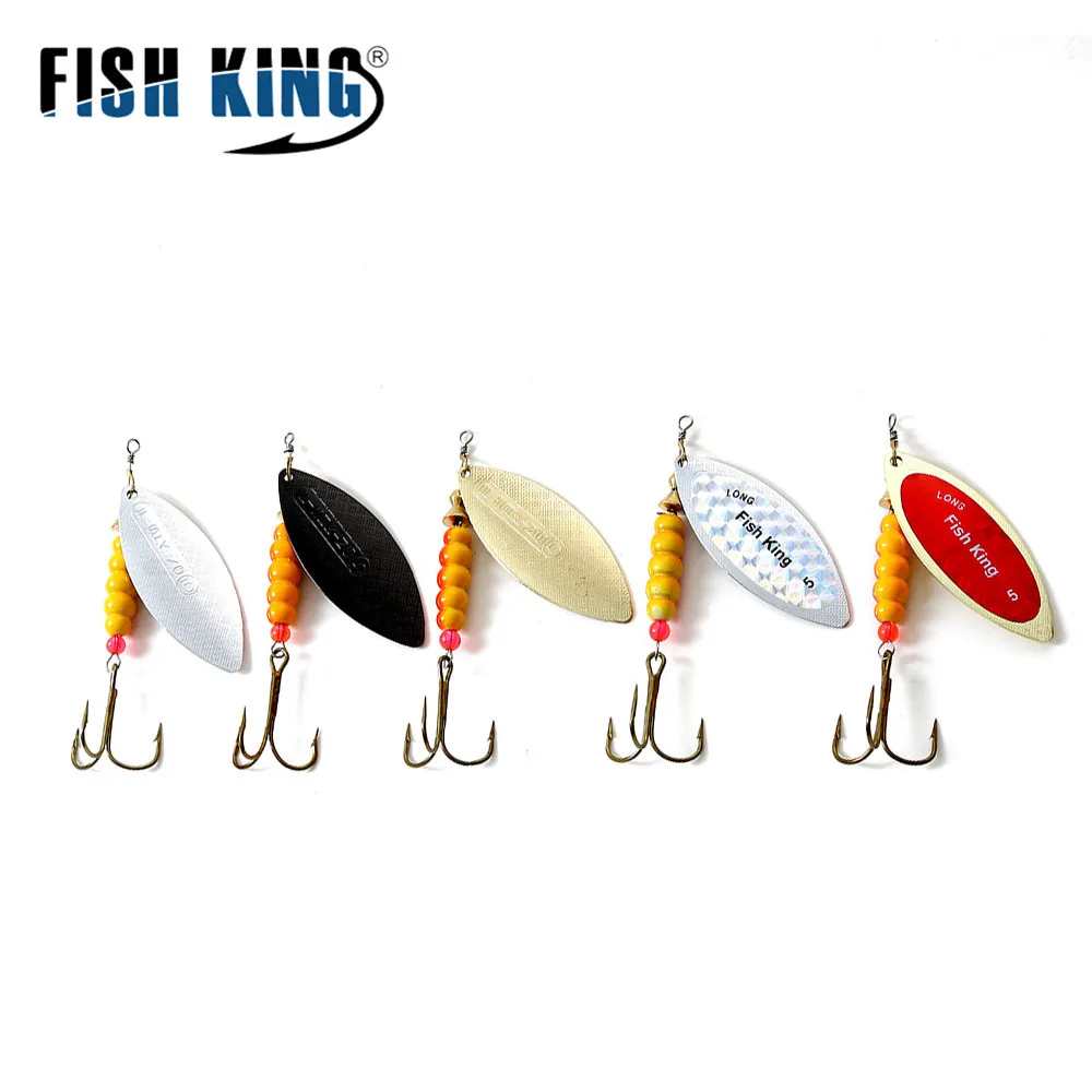 FISH KING Spinner Bait 0.125oz 0.2oz 0.33oz 0.5oz 1oz Spoon Lures Metal With Treble Hooks Arttificial Bass Bait Fishing Lure
FISH KING Spinner Bait 0.125oz 0.2oz 0.33oz 0.5oz 1oz Spoon Lures Metal With Treble Hooks Arttificial Bass Bait Fishing Lure