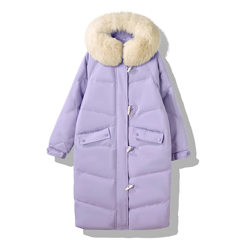 Fitaylor New Winter Women Snow Long Jacket Big Real Fur Hooded 90% White Duck Down Coat Thick Warm Horn Button Loose Outwear
Fitaylor New Winter Women Snow Long Jacket Big Real Fur Hooded 90% White Duck Down Coat Thick Warm Horn Button Loose Outwear