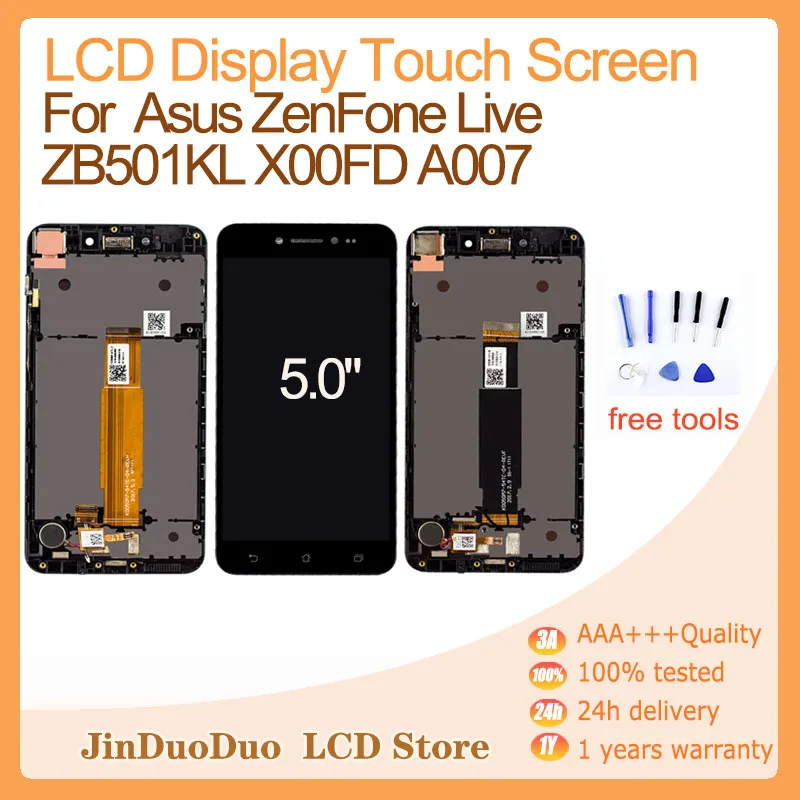 

For 5.0" Asus ZenFone Live ZB501KL X00FD A007 LCD Screen Display with Frame Touch Screen Panel Digitizer Assembly Combo
