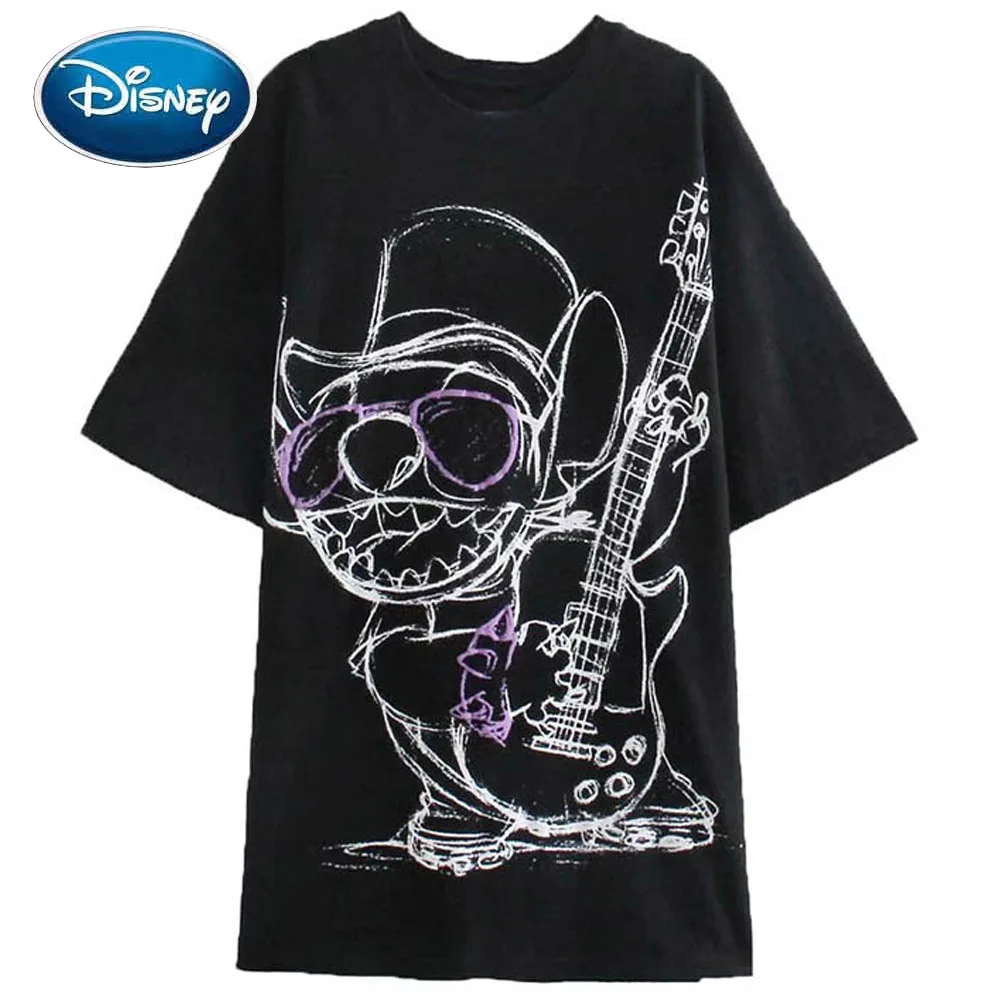 Disney T-Shirt Fashion Sketch Stitch Little Monster Cartoon Print Short Sleeve Harajuku Women Cotton Korea Female Tee Tops Black
Disney T-Shirt Fashion Sketch Stitch Little Monster Cartoon Print Short Sleeve Harajuku Women Cotton Korea Female Tee Tops Black