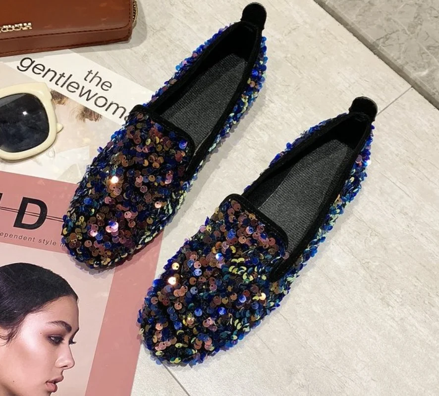 Akexiya 2021 Women Flat Glitter Pointed Loafers Casual Pumps Female Slip-On Bling Platform Comfortable Plus Size Loafer Shoes
Akexiya 2021 Women Flat Glitter Pointed Loafers Casual Pumps Female Slip-On Bling Platform Comfortable Plus Size Loafer Shoes