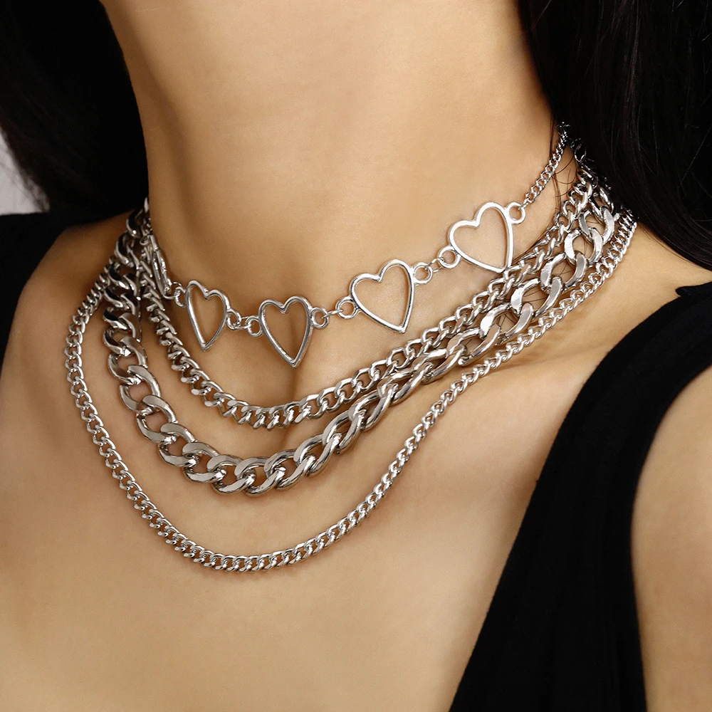 New Vintage Fashion Gold Silver Color Heart-shape Multilevel Chain Pendant Necklaces For Women Necklace Female Boho Jewelry Gift
New Vintage Fashion Gold Silver Color Heart-shape Multilevel Chain Pendant Necklaces For Women Necklace Female Boho Jewelry Gift