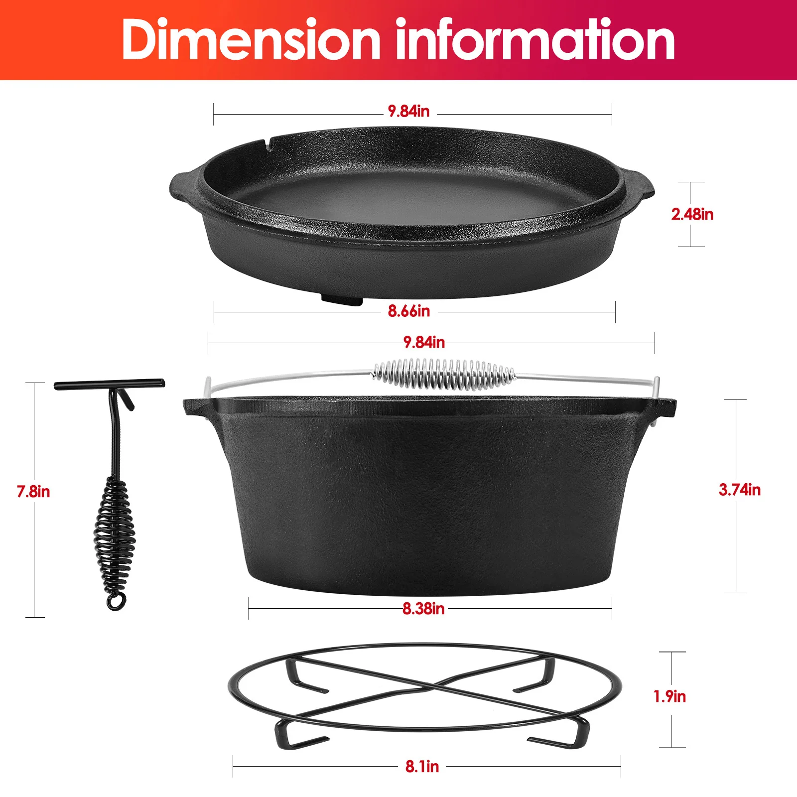 Cast Iron Pot 2 In 1 Dutch Oven Seasoned Casserole Pot With Lid Lifter Handle For Home Cooking BBQ Baking Outdoor Camp Pot
Cast Iron Pot 2 In 1 Dutch Oven Seasoned Casserole Pot With Lid Lifter Handle For Home Cooking BBQ Baking Outdoor Camp Pot