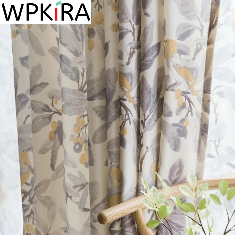 Pastoral Printed Yellow Bird Blackout Curtains for Bedroom Living room Cotton Linen Cloth Window Drapes Tulle Cortinas AD757E
Pastoral Printed Yellow Bird Blackout Curtains for Bedroom Living room Cotton Linen Cloth Window Drapes Tulle Cortinas AD757E