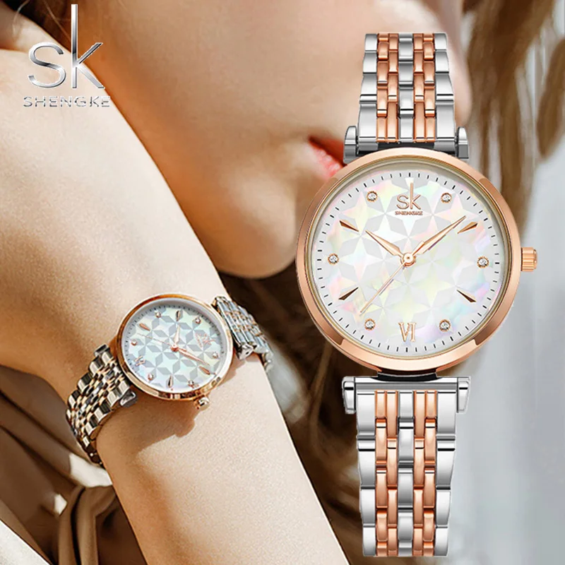Фото SHENGKE леди подарок наручные часы Для женщин для кварцевые Sk из розового золота(China)