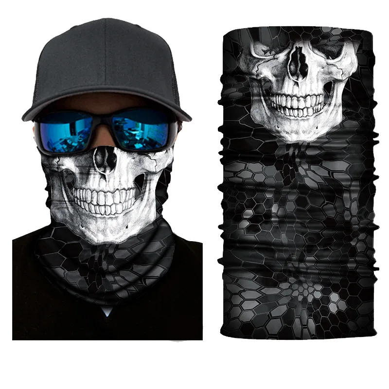 

1Pc Balaclava Magic Scarf Neck Face Cover Ghost Skull Skeleton Head Bandana Shield Headband Headwear Bandanas For Hiking Cycling