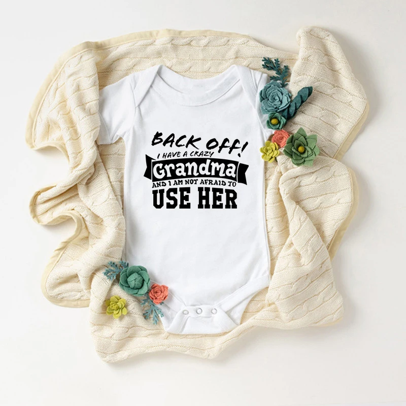 Back Off I Have A Crazy Grandma Printed Funny Baby Bodysuits Cotton Short Sleeve Body Baby Boys Girls Onesies Rompers Clothes
Back Off I Have A Crazy Grandma Printed Funny Baby Bodysuits Cotton Short Sleeve Body Baby Boys Girls Onesies Rompers Clothes