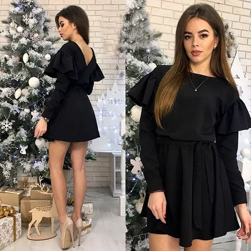 O Neck Slim Fit Wooden Ear Dress Women's Clothing 2020 Autumn Chic Belt Femme Vestidos Solid Color Fashion Mini Dress Women New
O Neck Slim Fit Wooden Ear Dress Women's Clothing 2020 Autumn Chic Belt Femme Vestidos Solid Color Fashion Mini Dress Women New